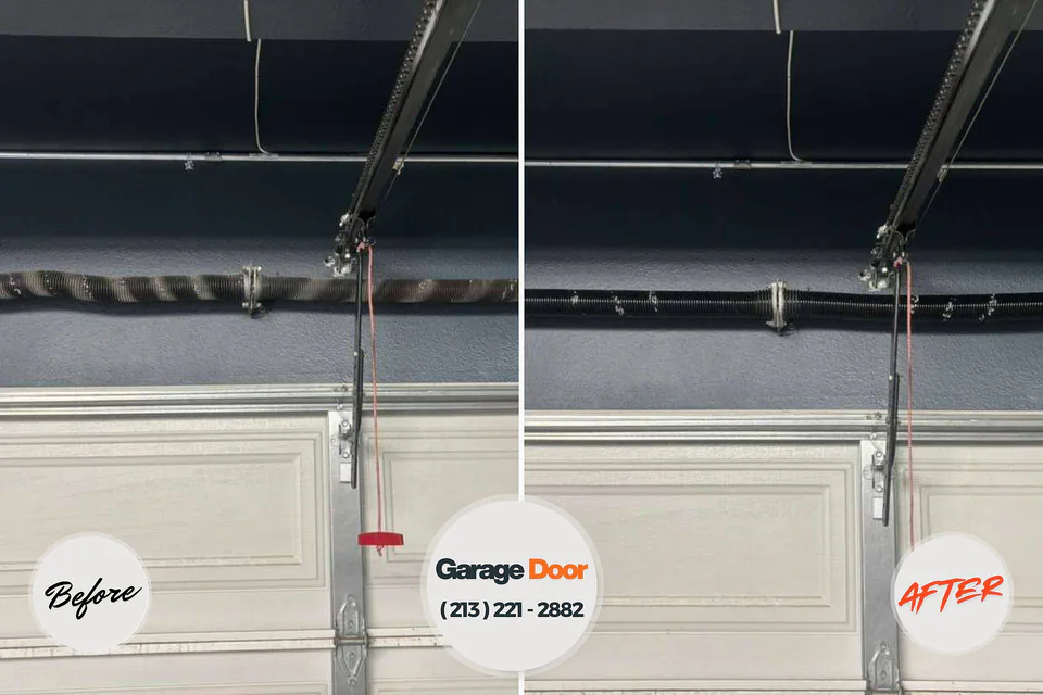 Before and after: garage door repair Foots Creek, OR